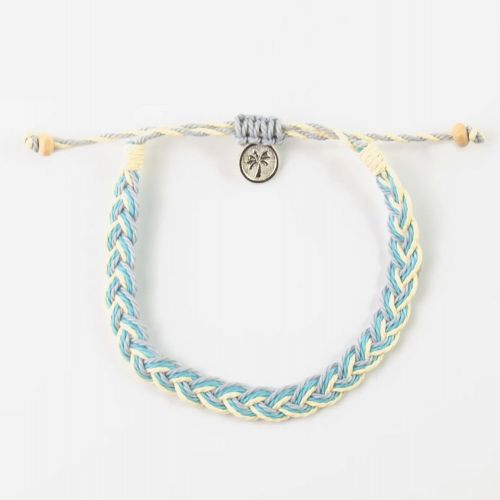 Βραχιόλι κοτσίδα - σιέλ κρεμ