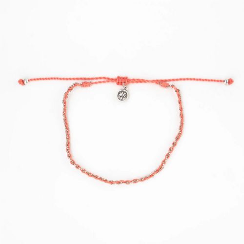 Βραχιόλι στριφτό με αλυσιδάκι - σομόν