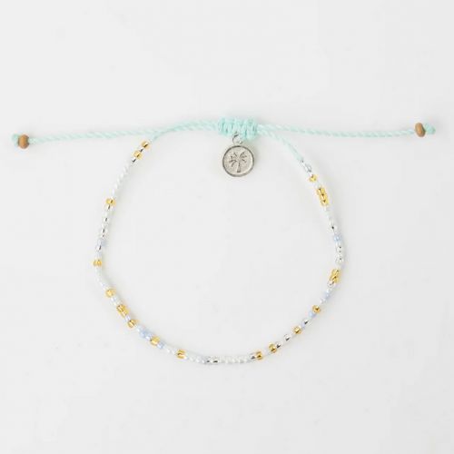 Βραχιόλι κορδόνι & χάντρες - λευκό ασημί πορτοκαλί