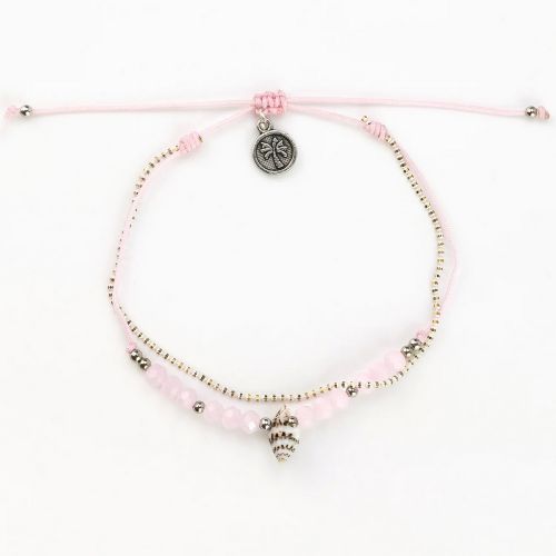 Βραχιόλι με αλυσίδες κοχύλι - ροζ