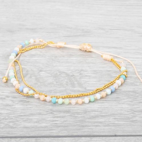 Βραχιόλι με αλυσίδες - παστέλ χρυσό