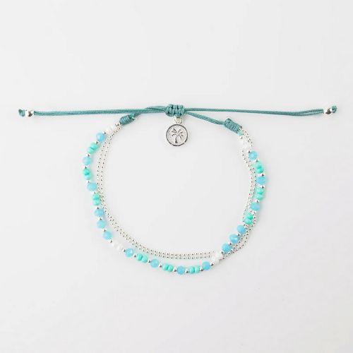 Βραχιόλι με αλυσιδάκι - τιρκουάζ