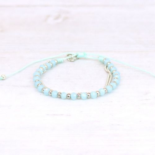 Βραχιόλι με αλυσίδες - σιέλ