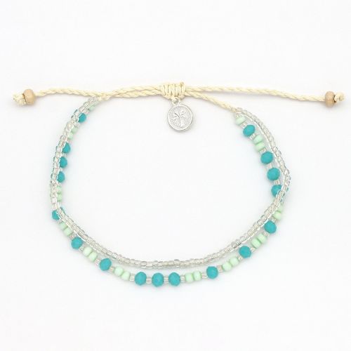 Βραχιόλι 2 σειρές χάντρες - Τιρκουάζ Πράσινες