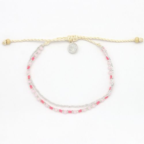 Βραχιόλι 2 σειρές χάντρες - Ροζ Φούξια