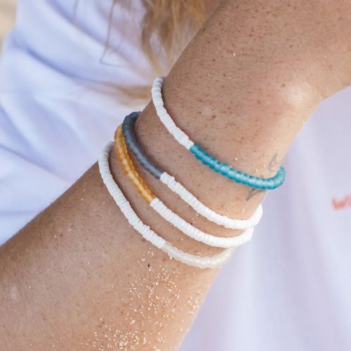 Βραχιόλι χάντρες 50-50 μπλε λευκό