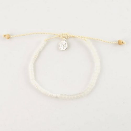 Βραχιόλι χάντρες 50-50 λευκό