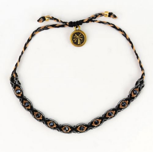 Βραχιόλι μακραμέ - μωβ ροζ