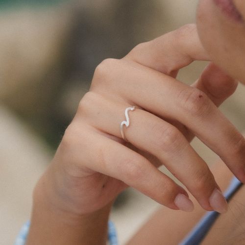 Adjustable, silver plated metal ring