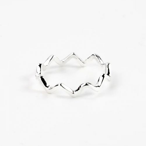 Adjustable, silver plated ring