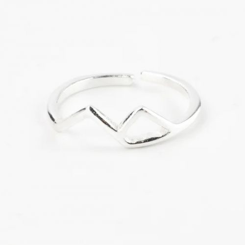 Adjustable, silver plated ring