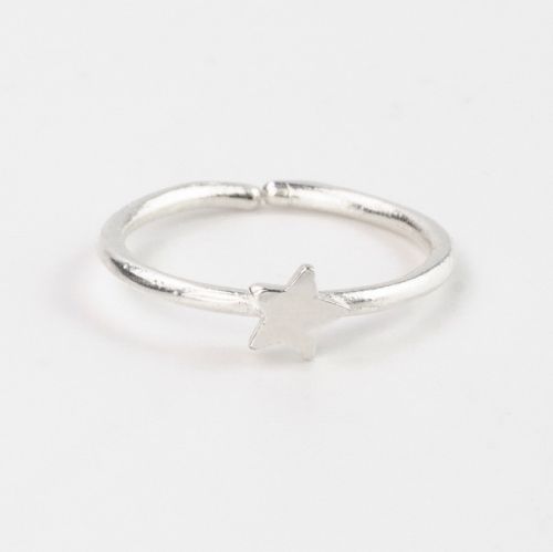 Adjustable, silver plated ring