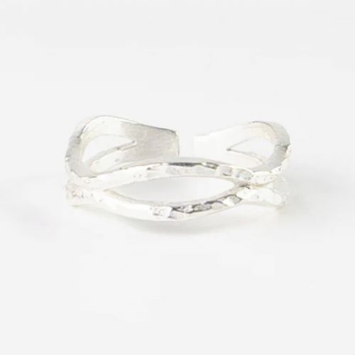 Adjustable, silver plated metal ring