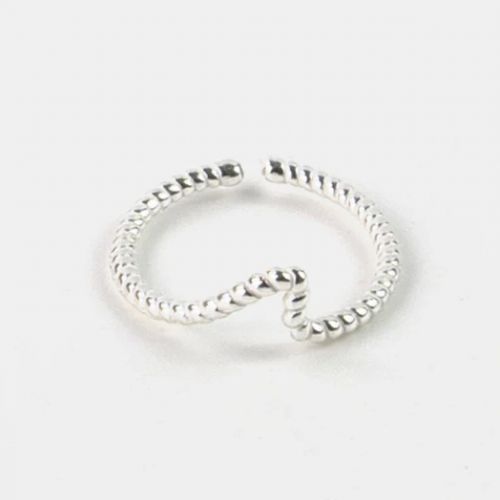 Adjustable, silver-plated ring