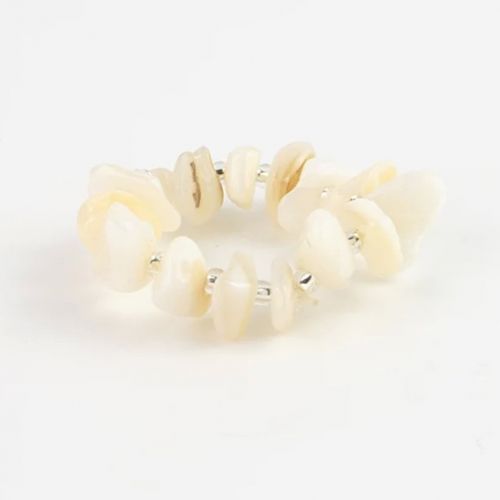 Elasticated, natural stone ring