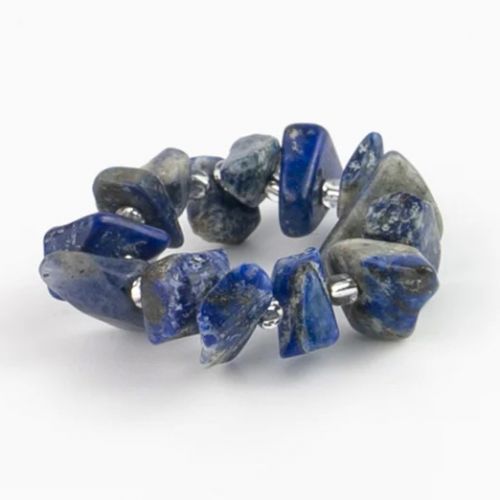 Elasticated, natural stone ring