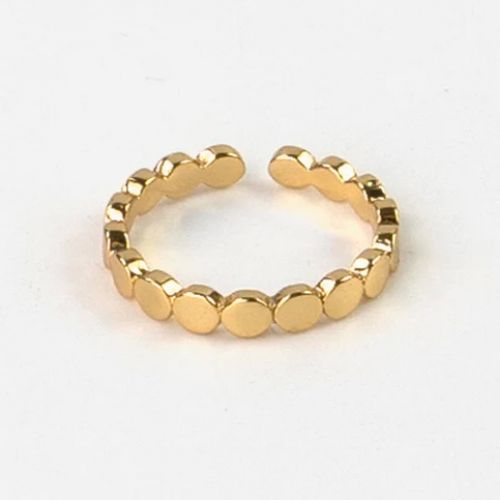 Adjustable, gold plated metal toe ring
