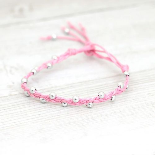 Βραχιόλι ποδιού - ροζ/ασημί