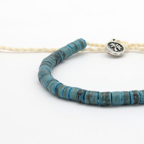 Βραχιόλι ποδιού ξύλινες χάντρες - μπλε