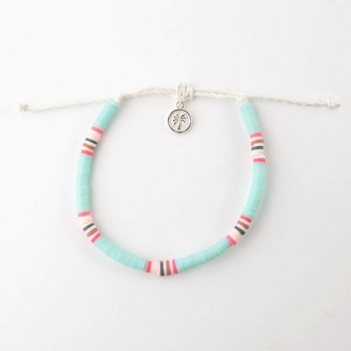 Βραχιόλι ποδιού fimo - Σιέλ