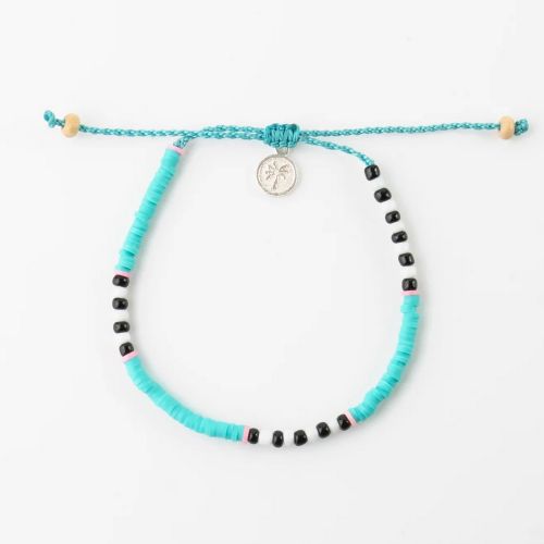 Βραχιόλι ποδιού fimo - Τιρκουάζ