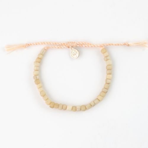 Βραχιόλι ποδιού με χάντρες - μπεζ