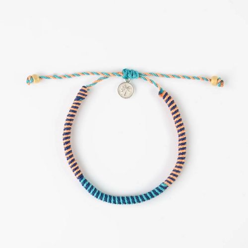 Βραχιόλι ποδιού με κορδόνια - μπλε σιέλ