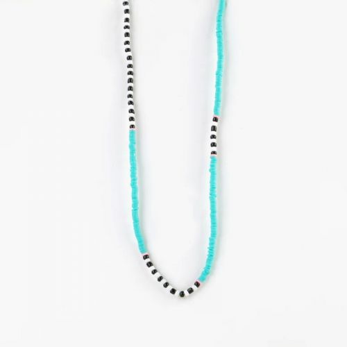 Κολιέ fimo - Τιρκουάζ/άσπρο/μαύρο