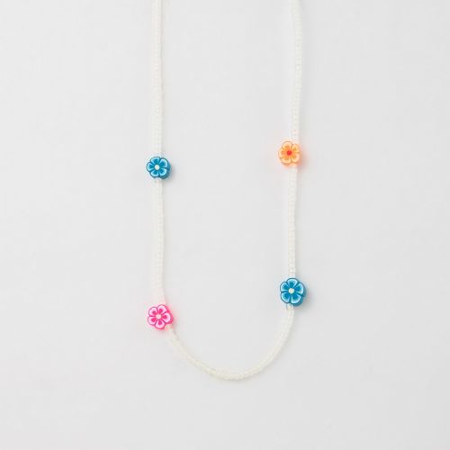 Κολιέ με μαργαρίτες μπλε ροζ πορτοκαλί