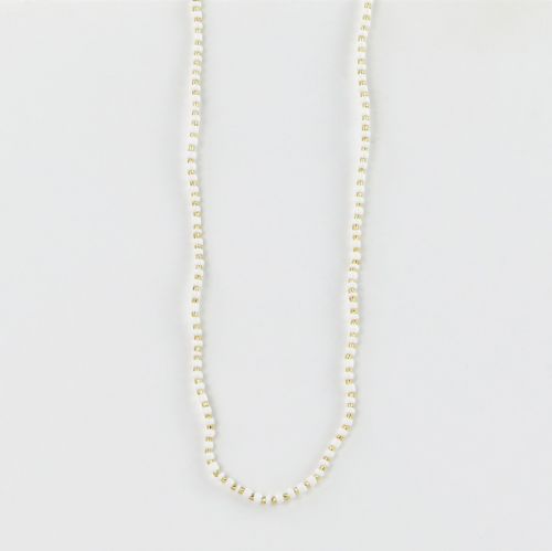 Κολιέ με χάντρες - κρεμ χρυσό