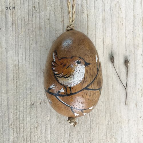 Bird painted on egg-Wren