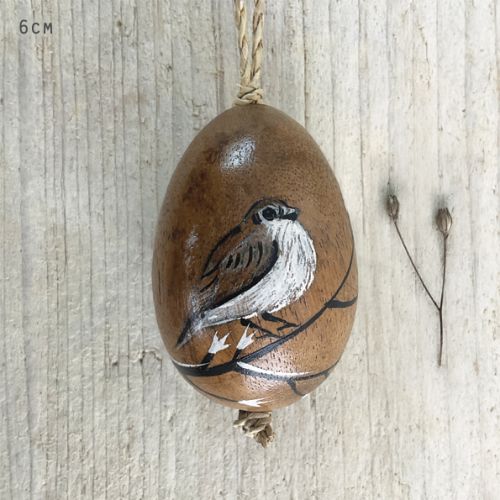 -Bird painted on egg-Sparrow