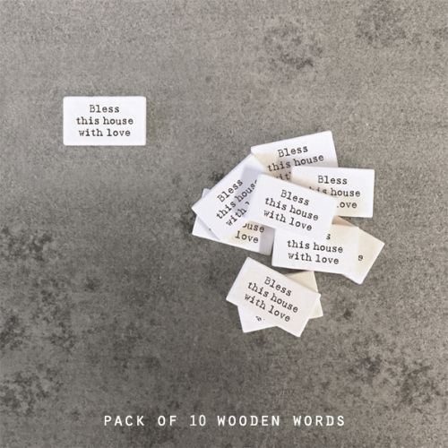 Pack of 10 tiny wood sign-Bless this house with love