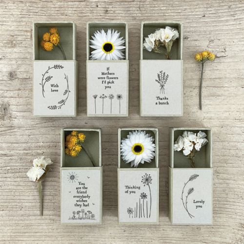 Dried flower matchbox-Thanks a bunch