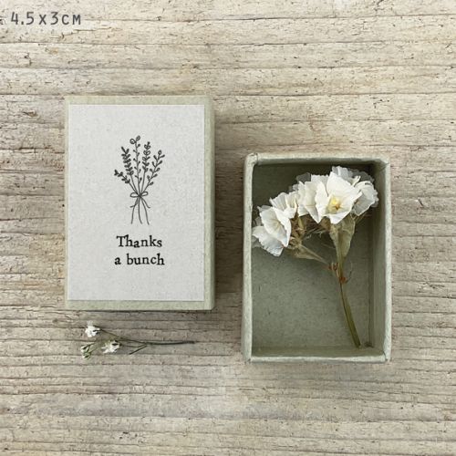 Dried flower matchbox-Thanks a bunch