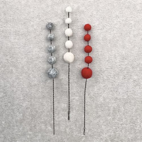 Rusty wire tall berry sprig-Red