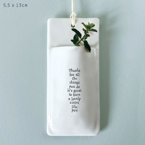 Πορσελάνινο βάζο τοίχου - sister 14εκ.