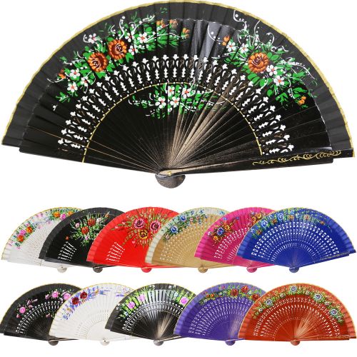 Βεντάλια ξύλινη ζωγραφιστή 23εκ. διπλής όψης