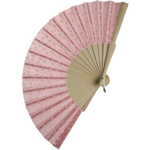 Βεντάλια floral κέντημα 23εκ. ξύλινη