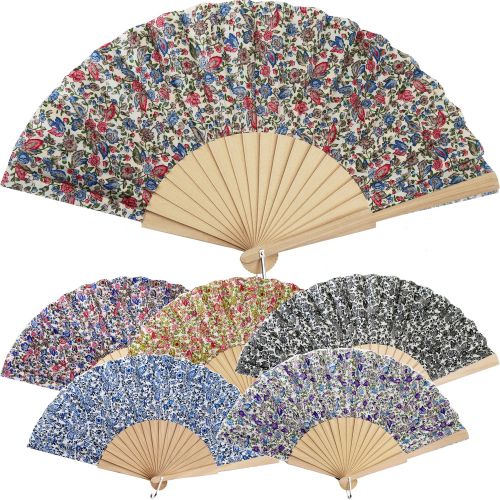 Βεντάλια φλοράλ ξύλινη