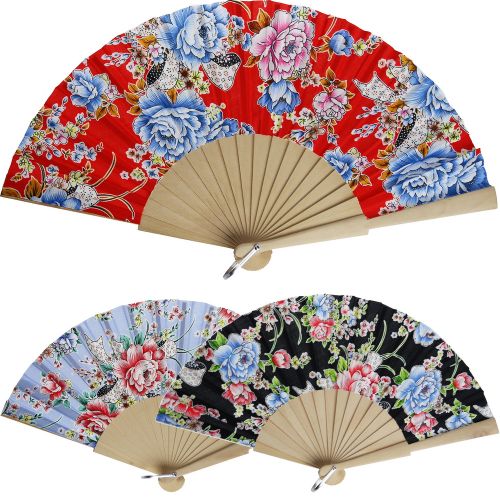 Βεντάλια τριαντάφυλλα ρετρό 23εκ. ξύλινη