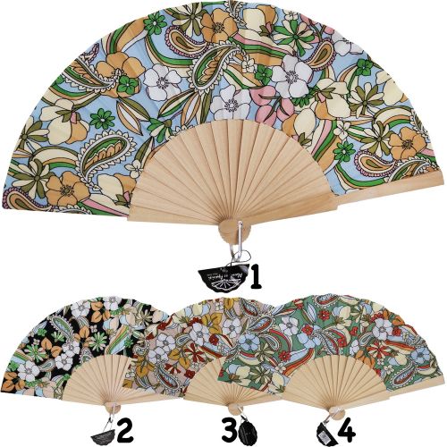 Βεντάλια λουλούδια & λαχούρια 23εκ. ξύλινη