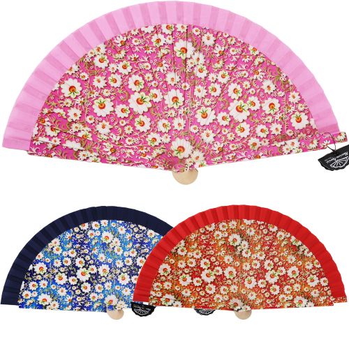 Βεντάλια Λουλούδια 19εκ. ξύλινη