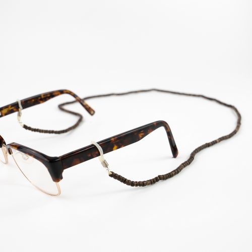 Κορδόνι γυαλιών χάντρες - καφέ