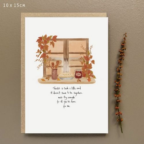 Country window card-Thanks is such a little word