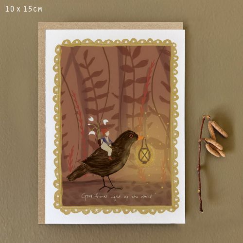 Woodland folk card-Good friends light up the world