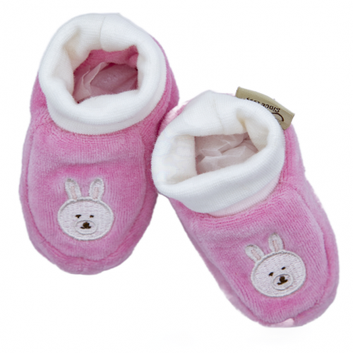Παπουτσάκια bebe sm - Ροζ κούνελος - Κέντημα