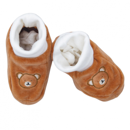 Παπουτσάκια bebe lg - Καφέ Αρκούδα - Κέντημα