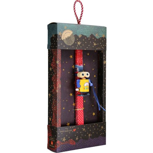 Λαμπάδα Ρομπότ ξύλινο κουρδιστό - Κίτρινο