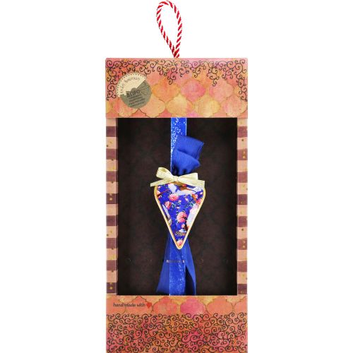 Λαμπάδα Καρδιά φλοράλ - Μπλε